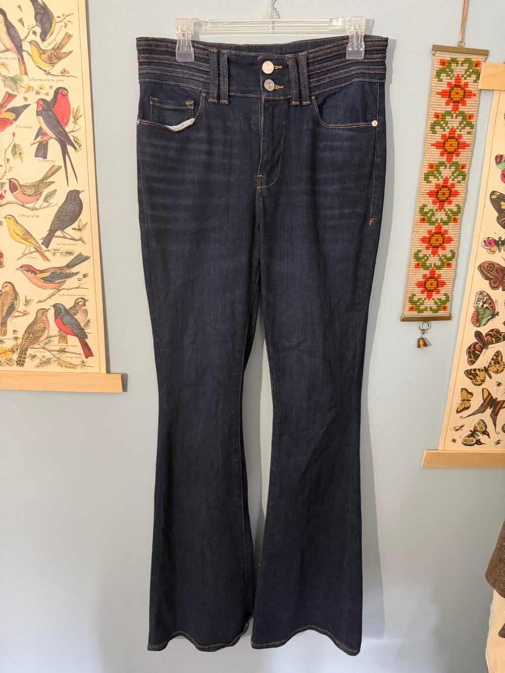 Women's Blue Le High Two-Button Flare Jeans Size 30
